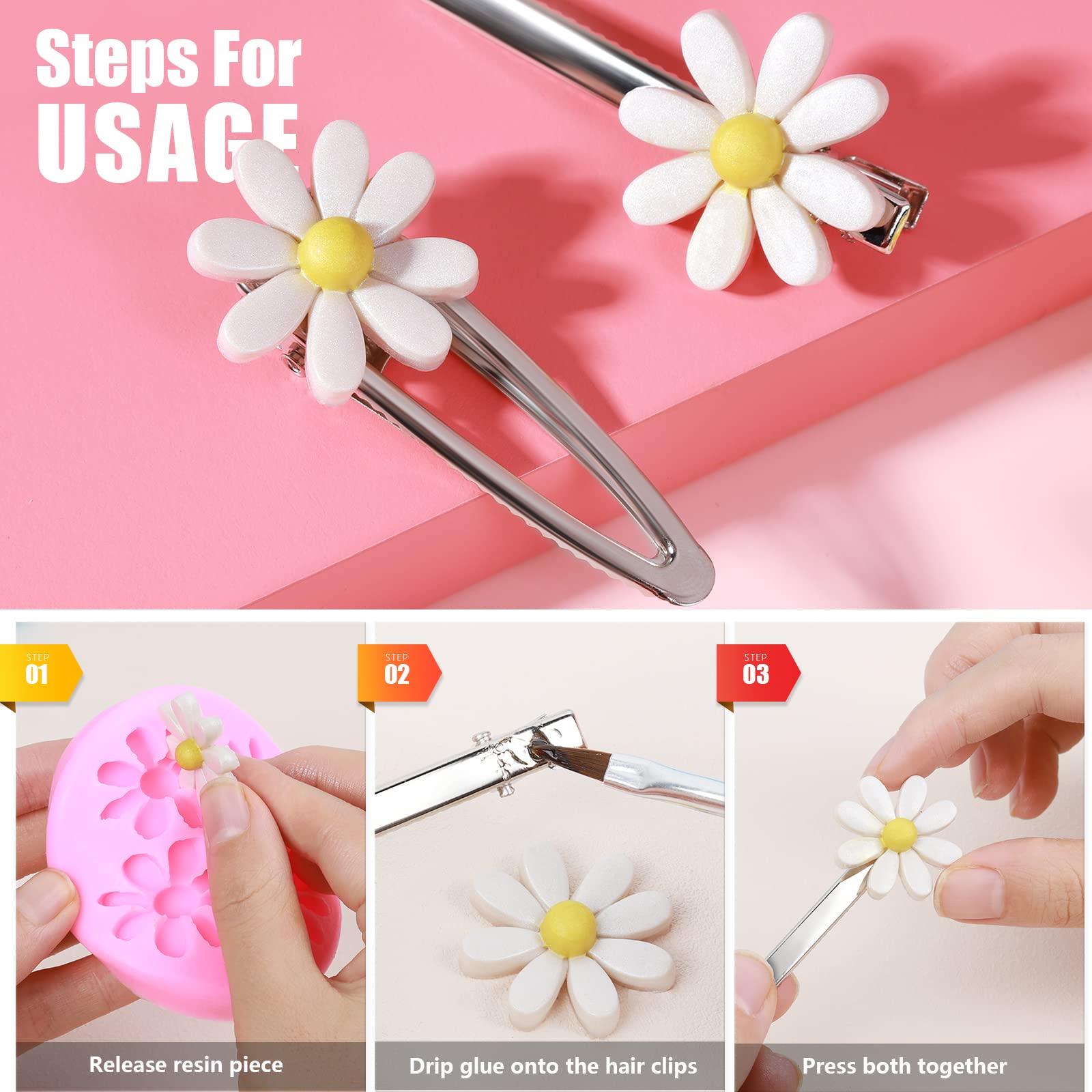 LEOBRO Metal Hair Clips - 50 Pcs Alligator Barrettes for Women & DIY Accessories