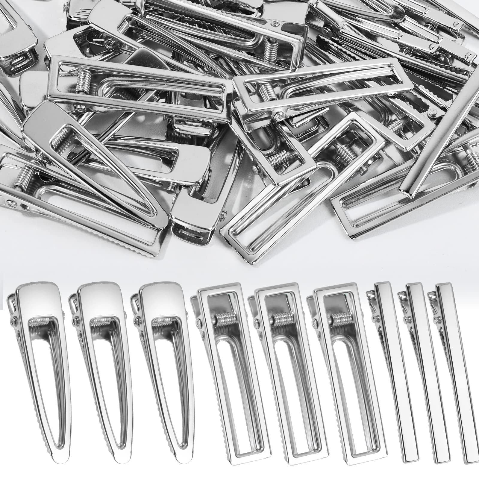 LEOBRO Metal Hair Clips - 50 Pcs Alligator Barrettes for Women & DIY Accessories