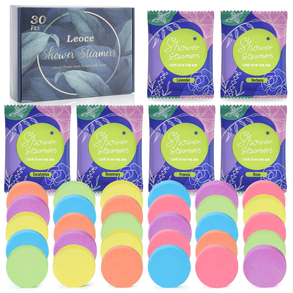 leoce Shower Steamers Aromatherapy – 30 PCS Natural Essential Oil Shower Bombs Gift Set