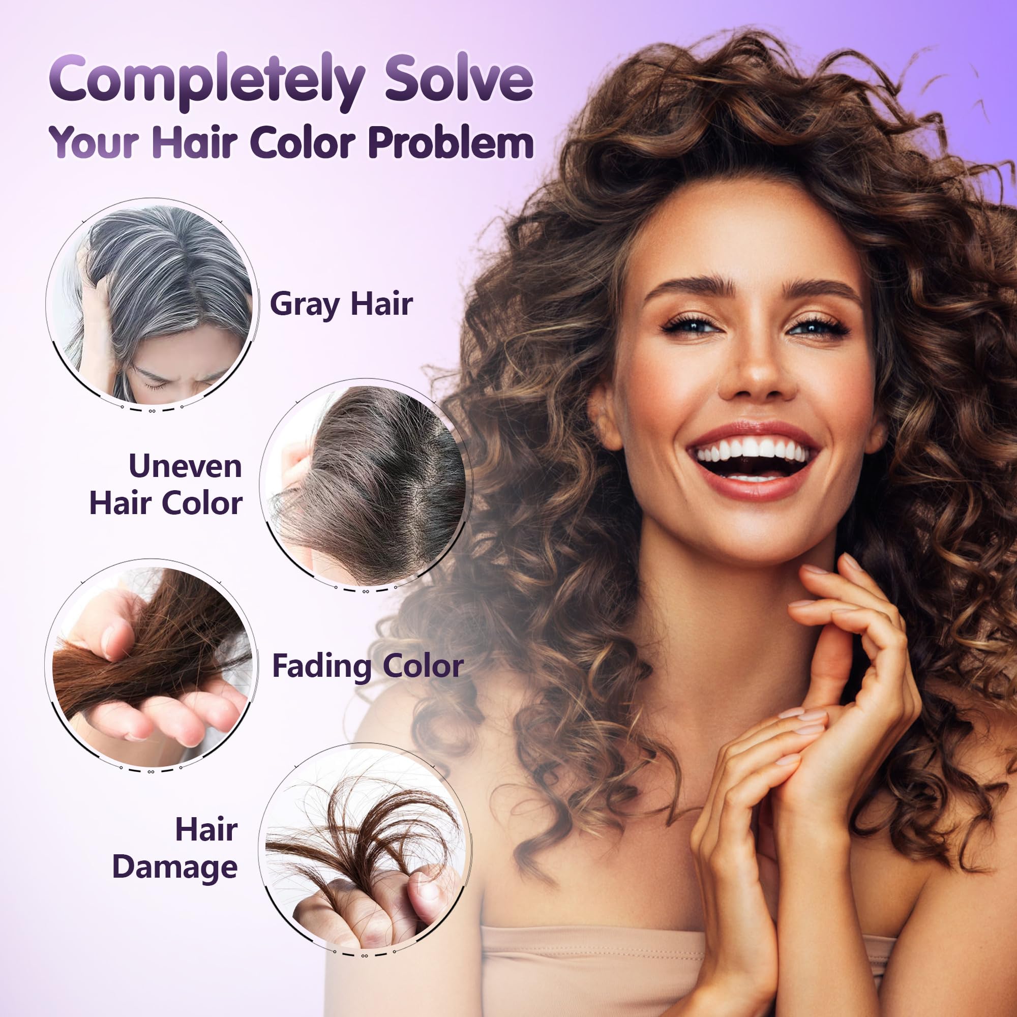 Leorx 3 In 1 Brown Hair Dye Shampoo - Even Color in 15–20 Minutes (16.9 oz)