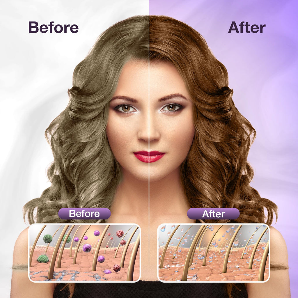 Leorx 3 In 1 Brown Hair Dye Shampoo - Even Color in 15–20 Minutes (16.9 oz)