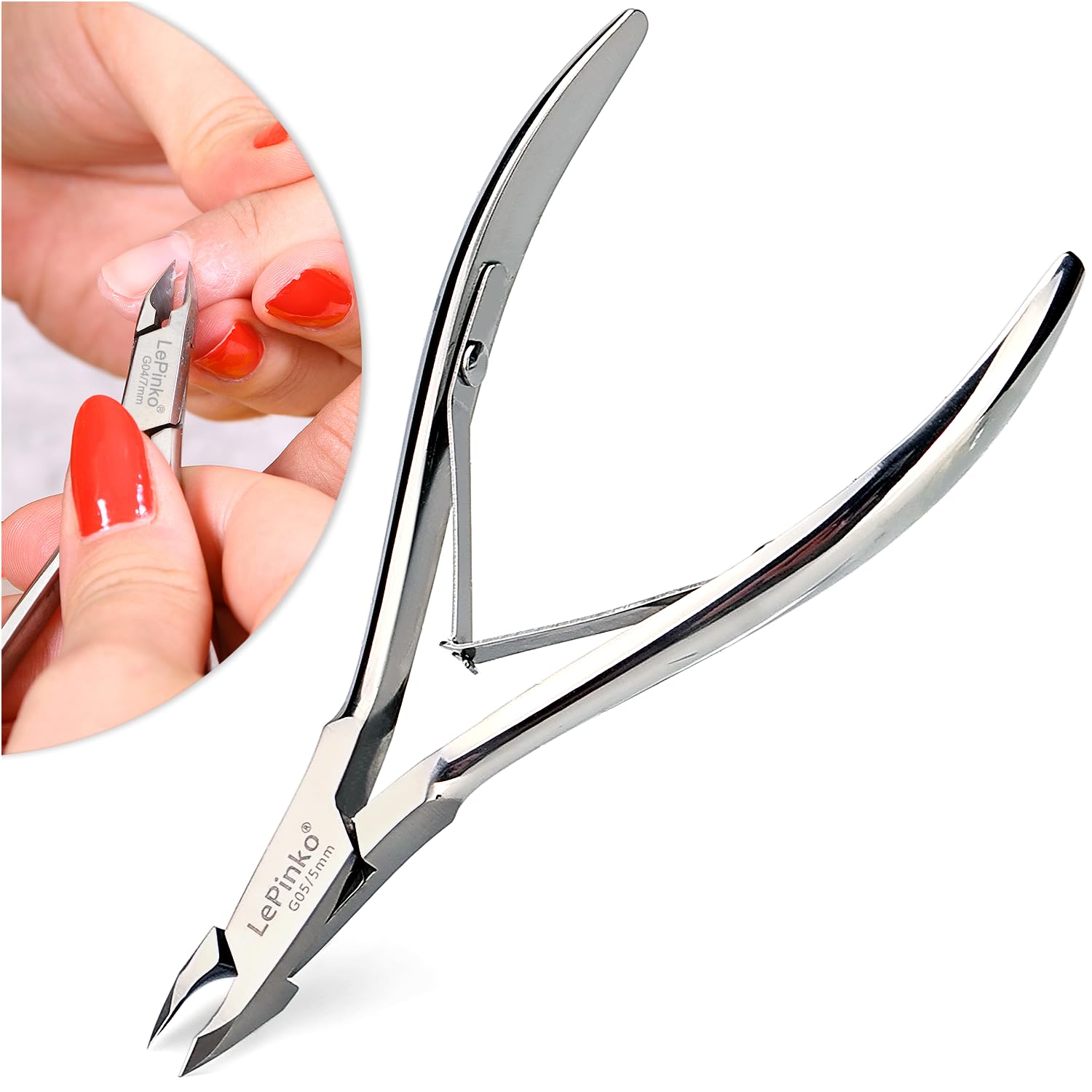 LePinko Professional Cuticle Trimmer Kit – Sharp Nail Nipper for Home Manicure