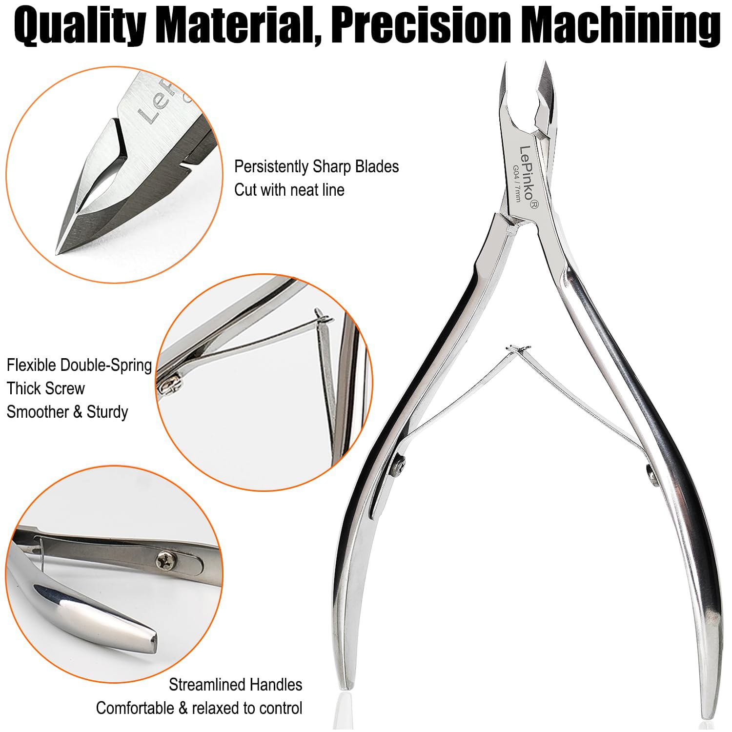 LePinko Professional Cuticle Trimmer Kit – Sharp Nail Nipper for Home Manicure