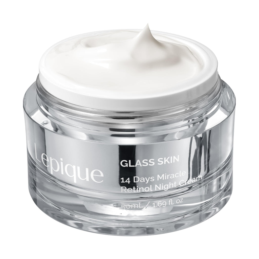 Lepique Retinol Night Cream 1.69oz – Korean Premium Overnight Repair for Face & Neck (Collagen, Centella, Hyaluronic Acid)