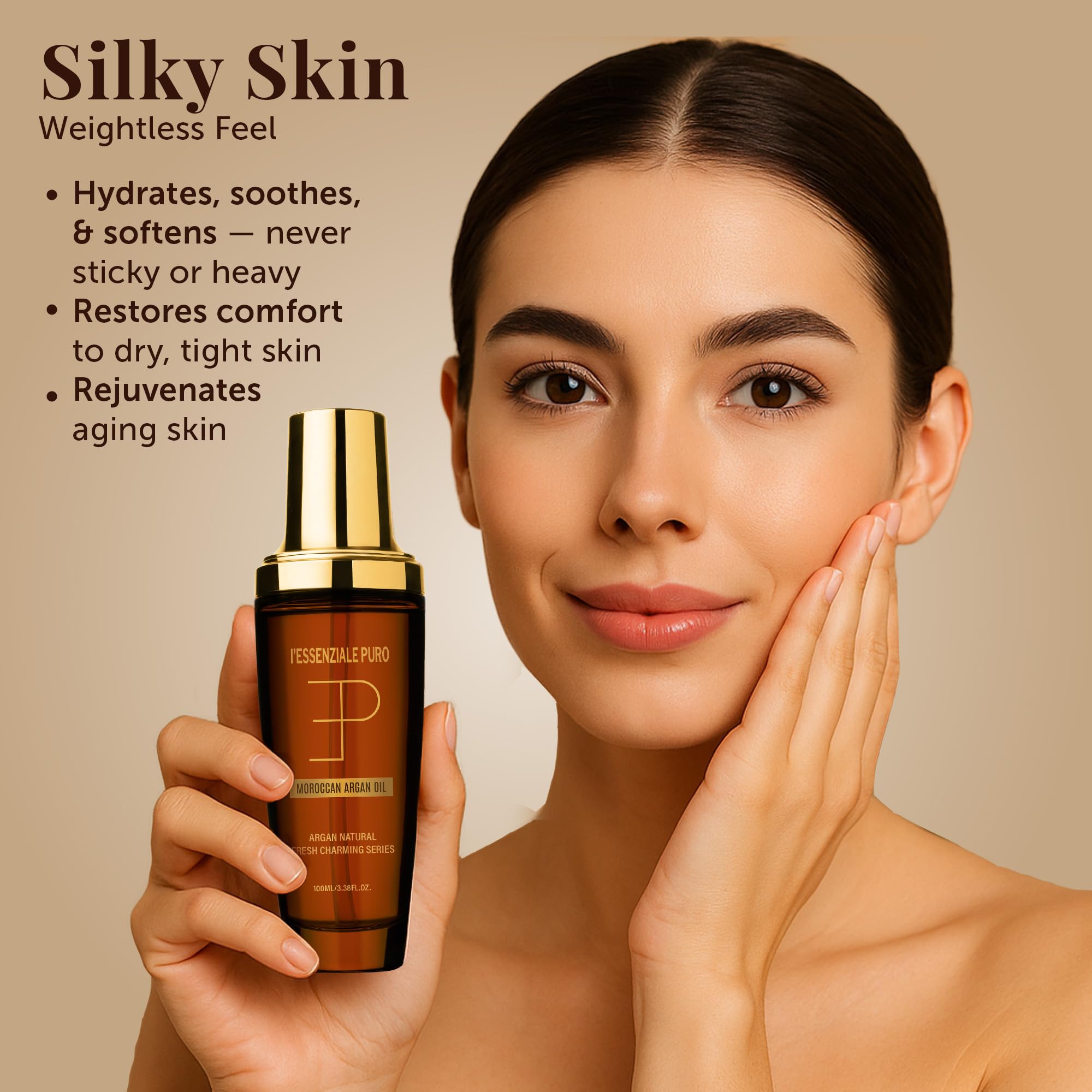 LEPURO Dubai Premium Moroccan Argan Hair Oil & Body Elixir | Lightweight Treatment 100 mL