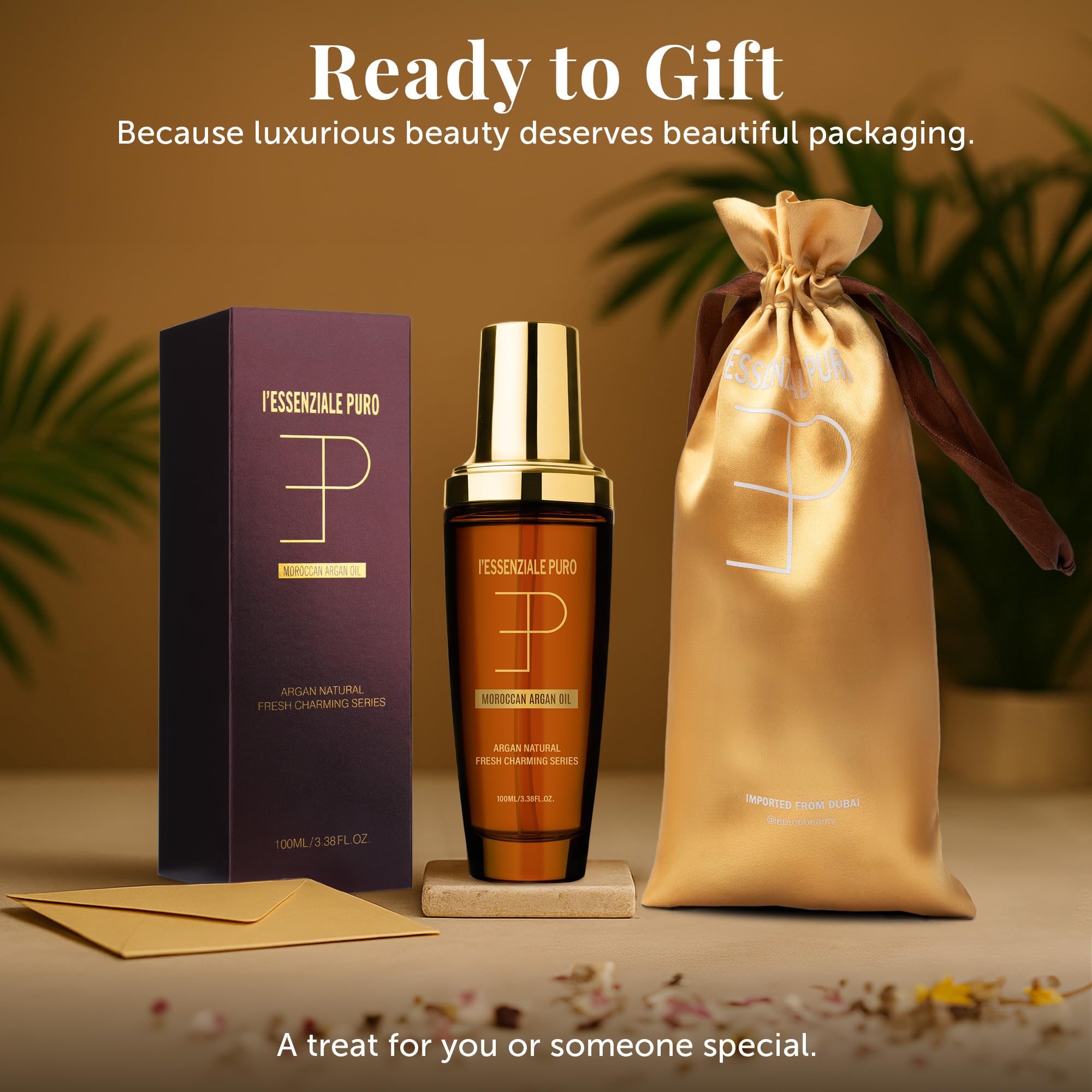 LEPURO Dubai Premium Moroccan Argan Hair Oil & Body Elixir | Lightweight Treatment 100 mL