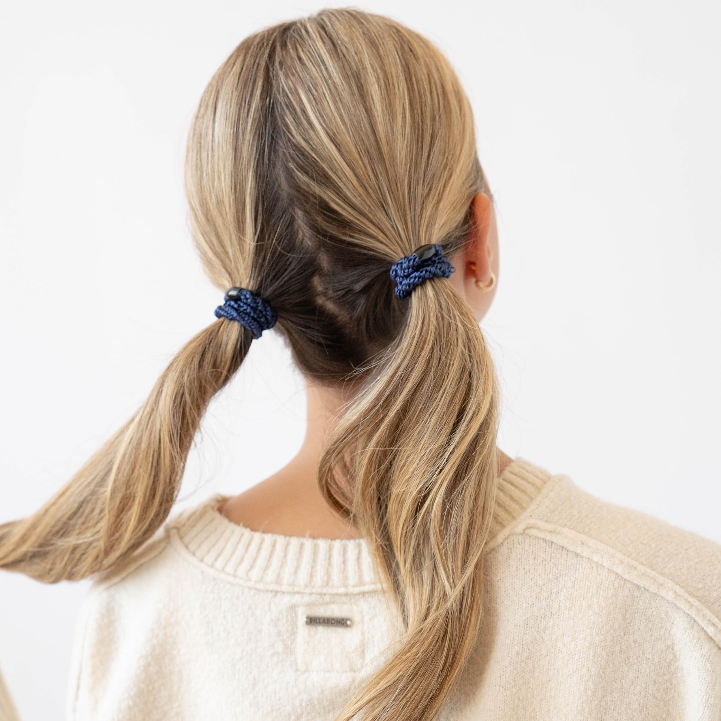 L. Erickson Brown & Black Hair Ties for Thick Hair – Grab & Go Pony Tube, 15 Pack