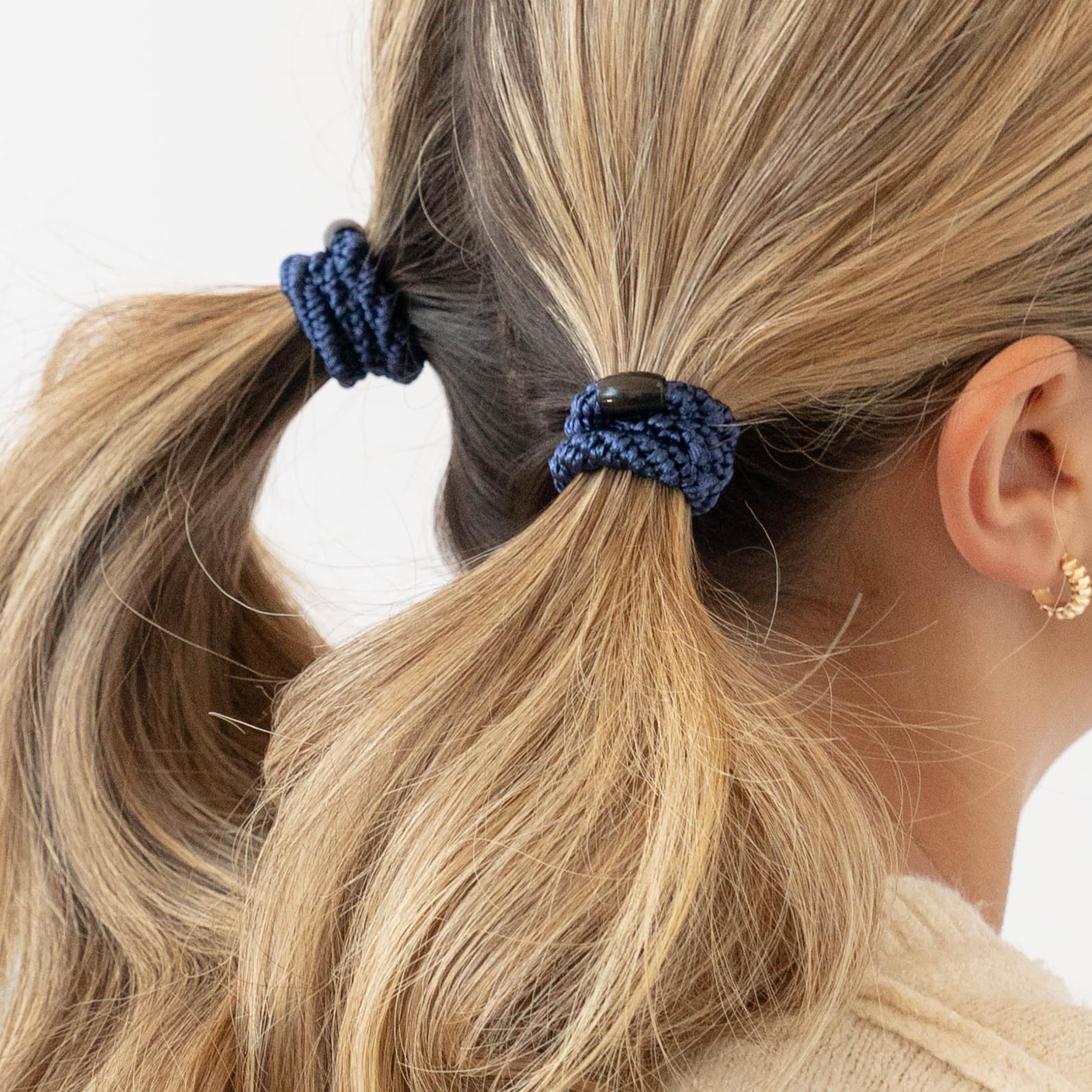 L. Erickson Brown & Black Hair Ties for Thick Hair – Grab & Go Pony Tube, 15 Pack