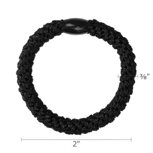 L. Erickson Brown & Black Hair Ties for Thick Hair – Grab & Go Pony Tube, 15 Pack