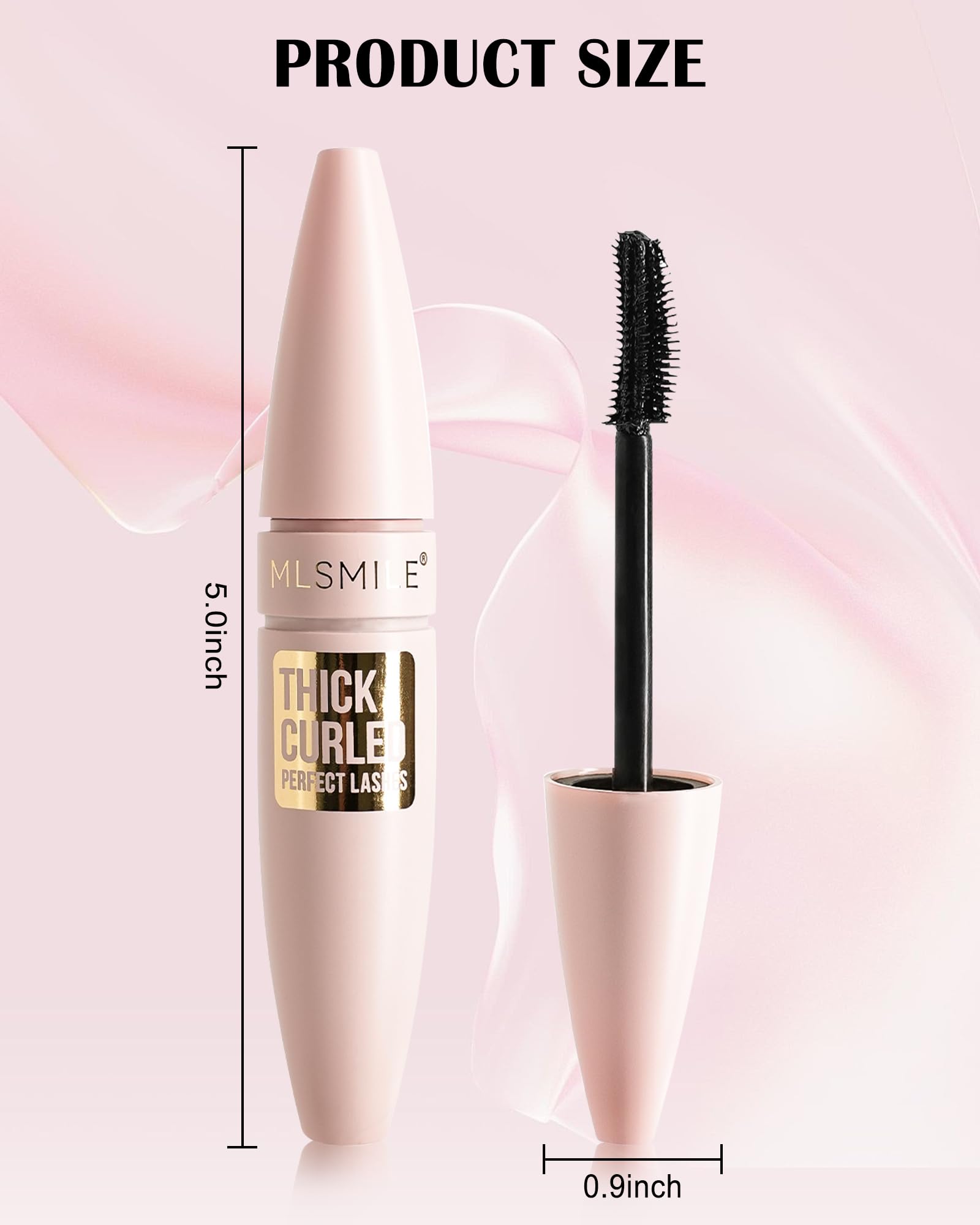 Lestpola Grey Brown Waterproof Mascara – Dual-Sided Brush for Length & Volume