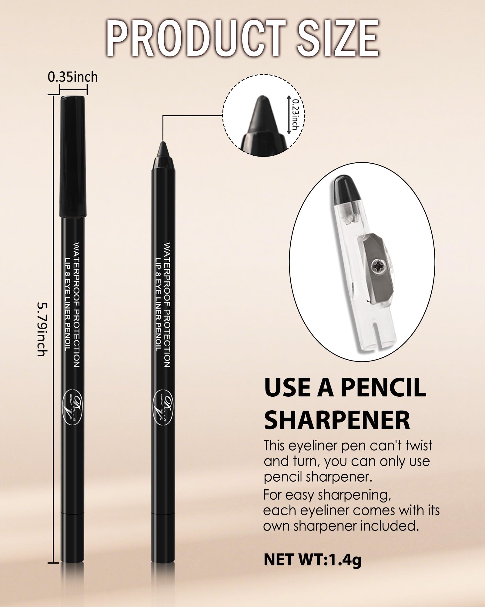 Lestpola 10 Pcs Gel Eyeliner Pencil Set – Waterproof Matte Liners with Sharpener