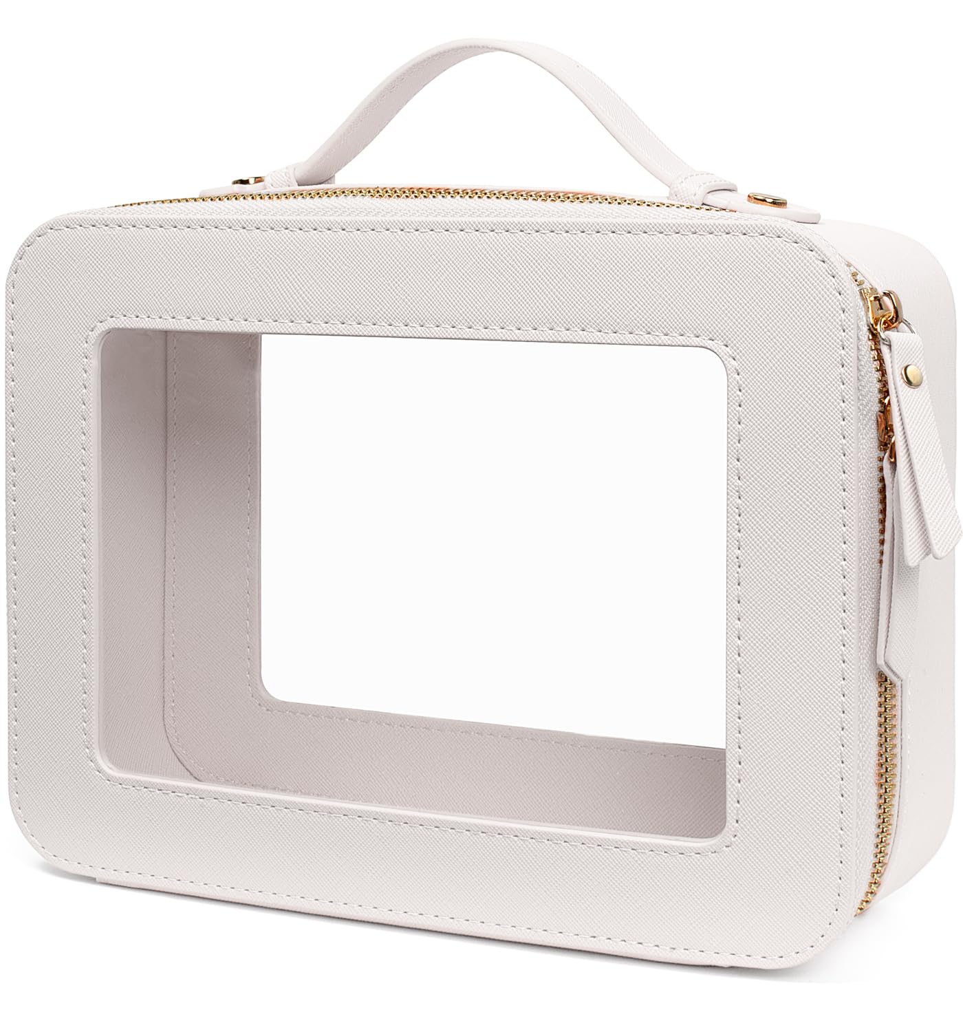 LETGO Clear Makeup Bags – TSA-Approved Large Clear Cosmetic Organizer (White)