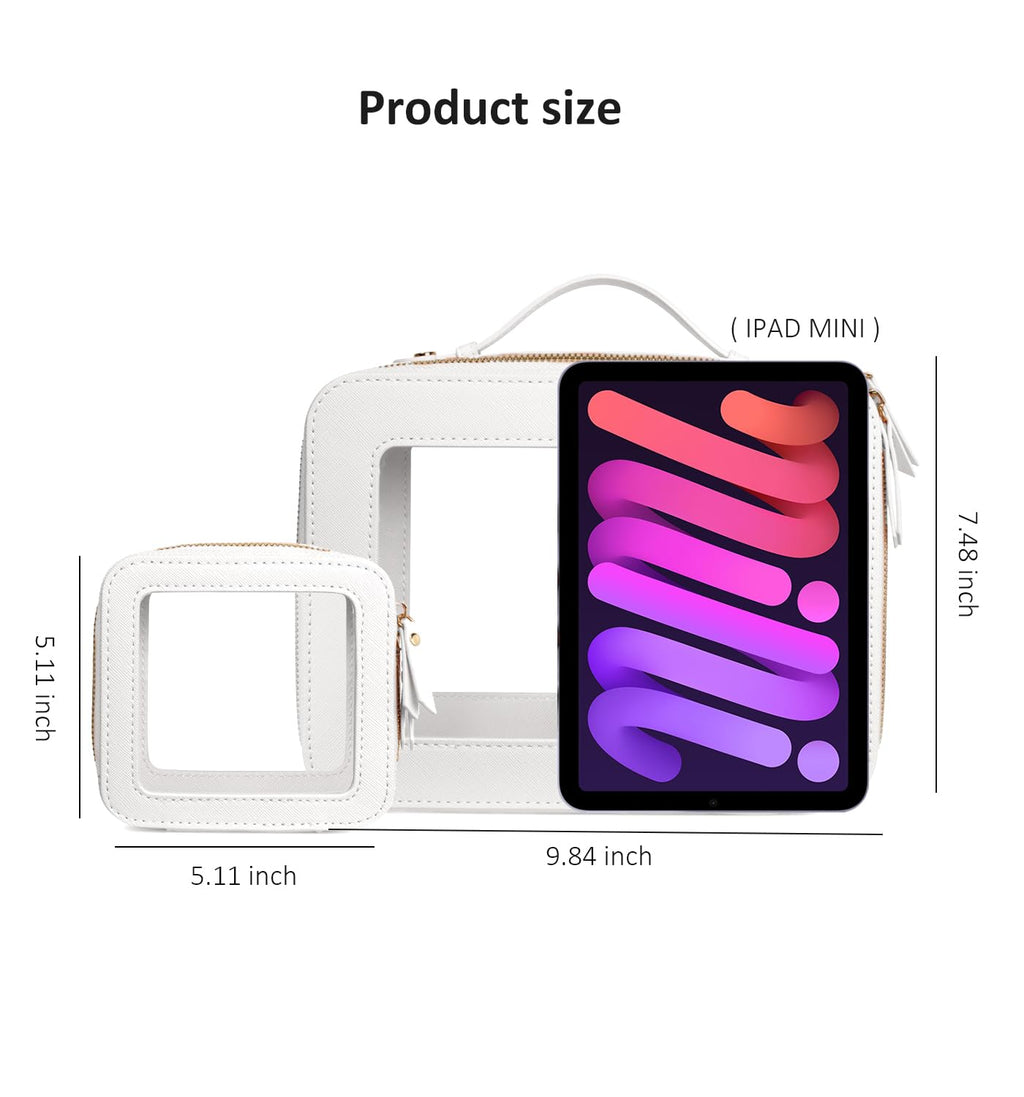 LETGO Clear Makeup Bags – TSA-Approved Large Clear Cosmetic Organizer (White)