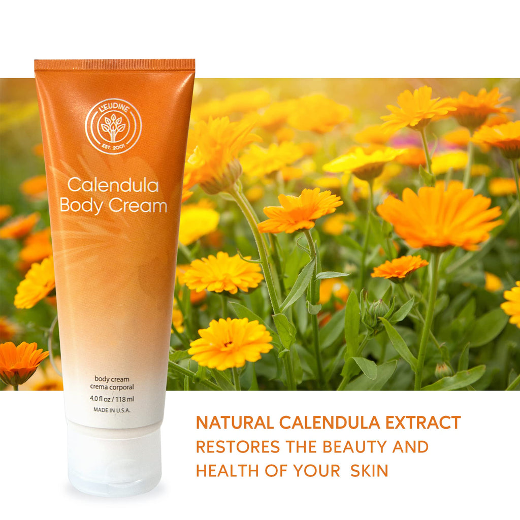 L’EUDINE Calendula Cream – Calming Body Moisturizer for Skin Repair | 4 fl oz