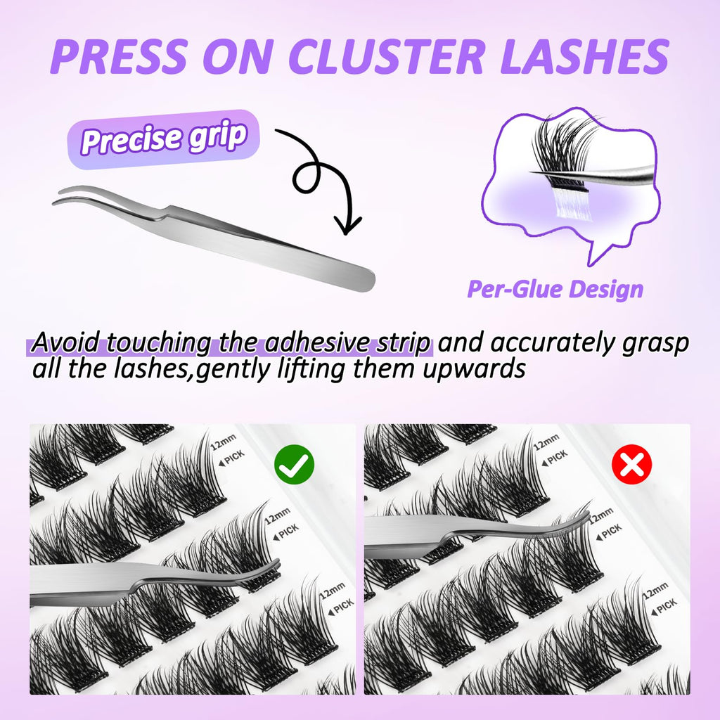 Leurforu Self-Adhesive Eyelash Clusters Kit – 240 Pcs, No Glue Needed
