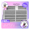 Leurforu Self-Adhesive Eyelash Clusters Kit – 240 Pcs, No Glue Needed