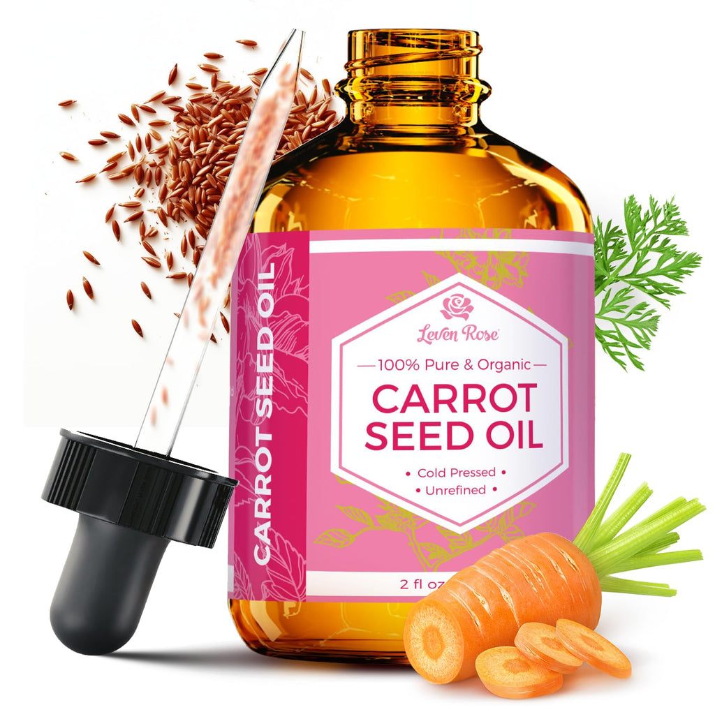 Leven Rose Carrot Seed Oil – 100% Pure Cold-Pressed Oil, 2 oz