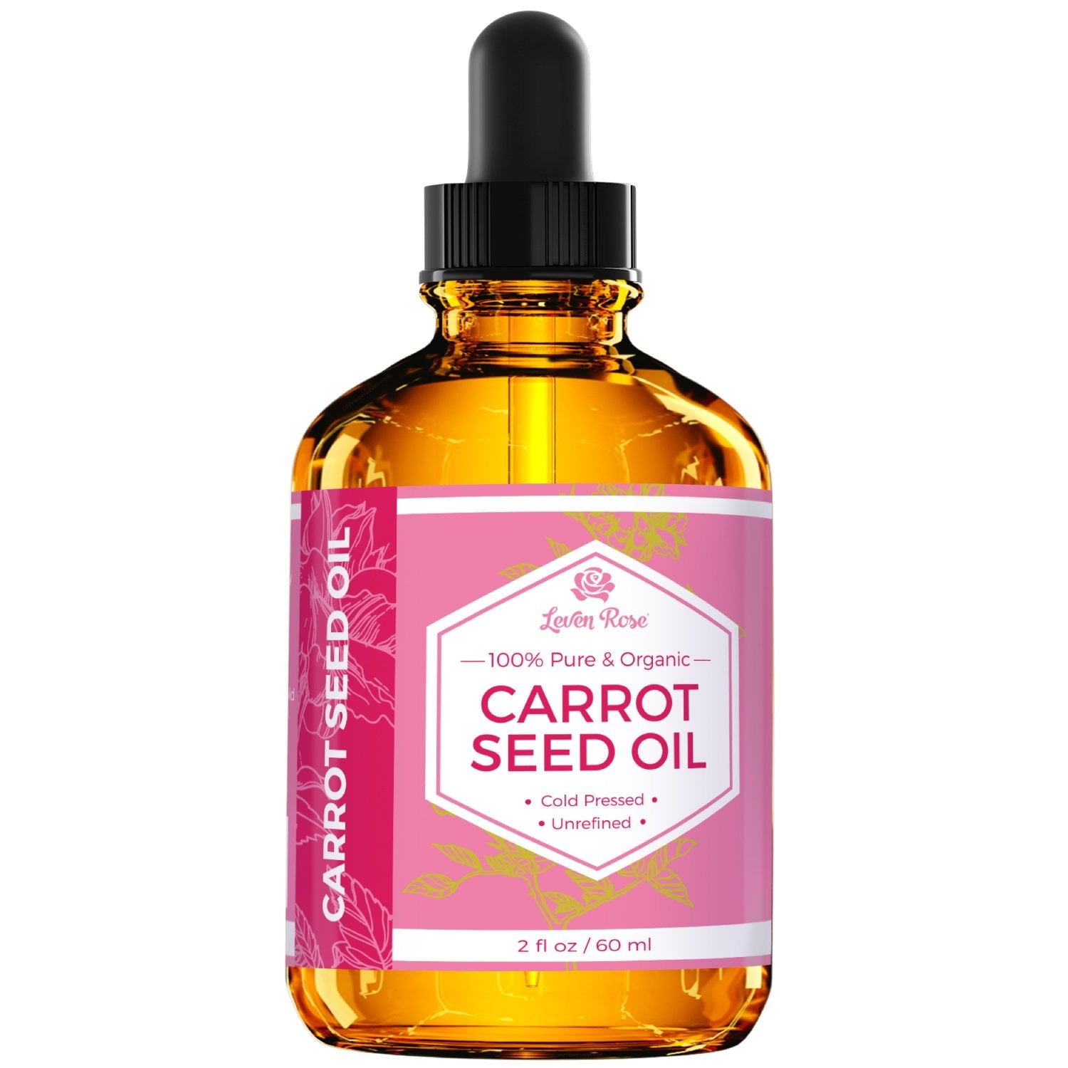 Leven Rose Carrot Seed Oil – 100% Pure Cold-Pressed Oil, 2 oz