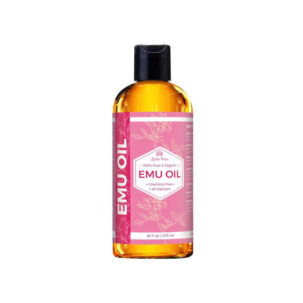 Leven Rose Emu Oil 100% Pure – 16 oz Natural Scar Minimizer & Anti‑Aging Moisturizer
