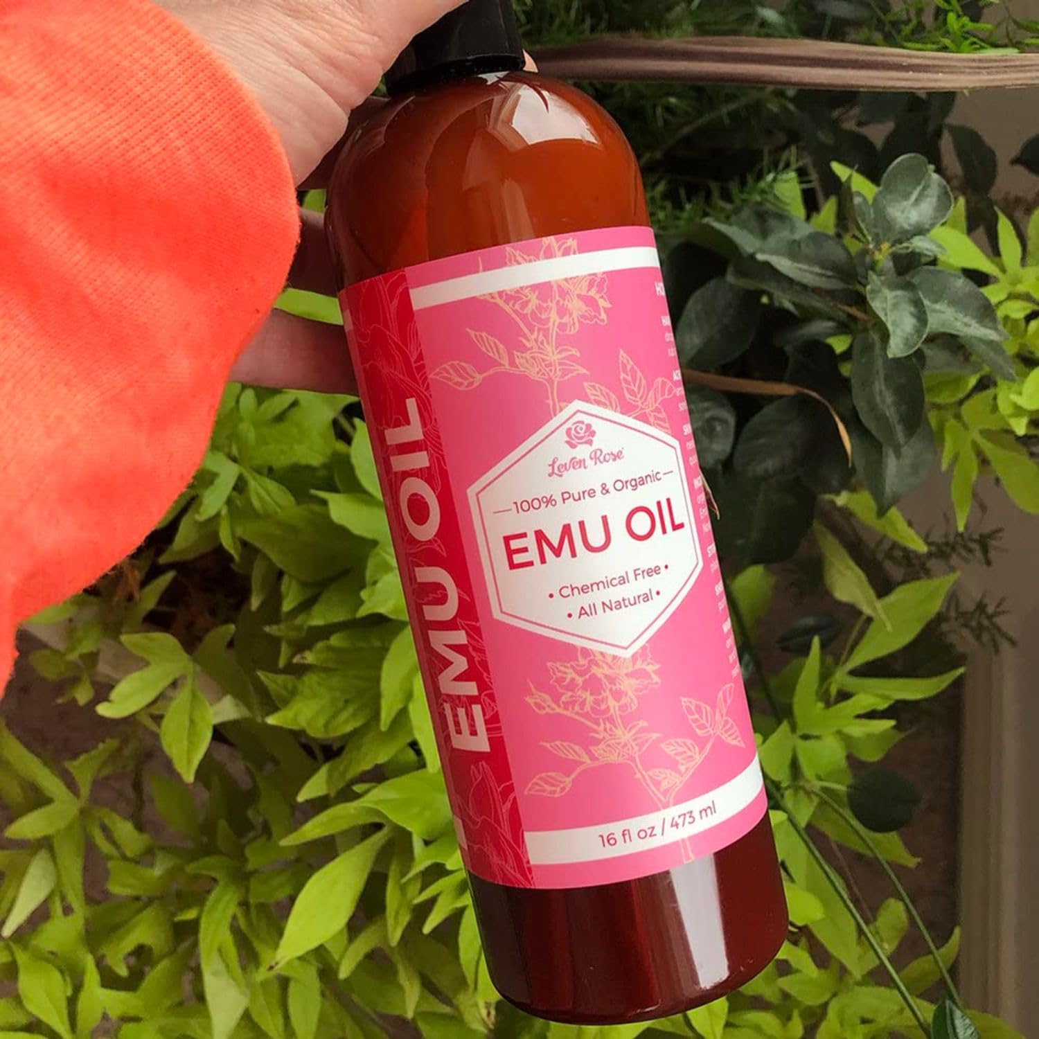 Leven Rose Emu Oil 100% Pure – 16 oz Natural Scar Minimizer & Anti‑Aging Moisturizer