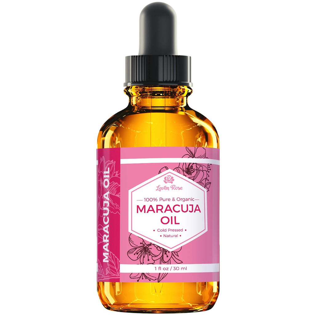 Leven Rose Maracuja Oil | 100% Pure Passion Fruit Seed Oil for Skin, Hair & Nails | 1 oz