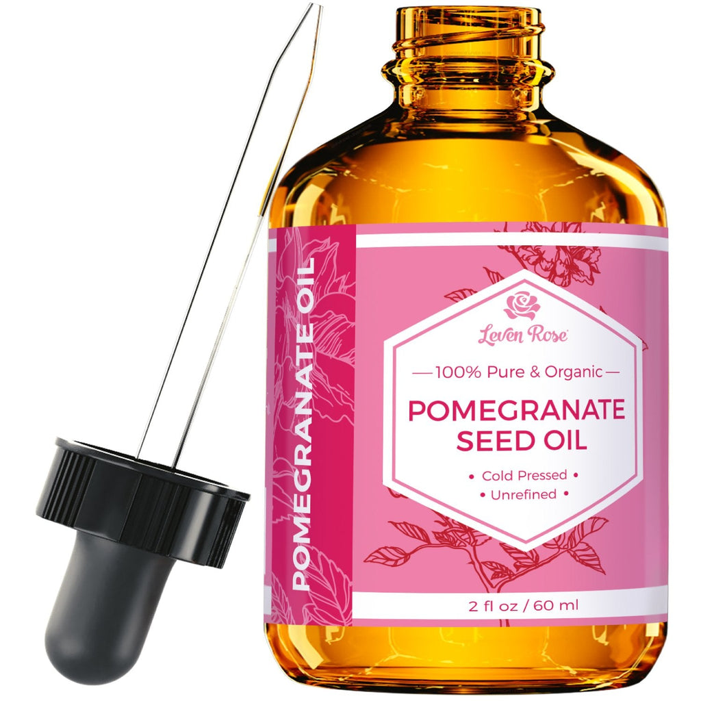 Leven Rose Pomegranate Seed Oil – 100% Pure, Cold-Pressed Moisturizer for Hair, Skin & Nails (2 oz)