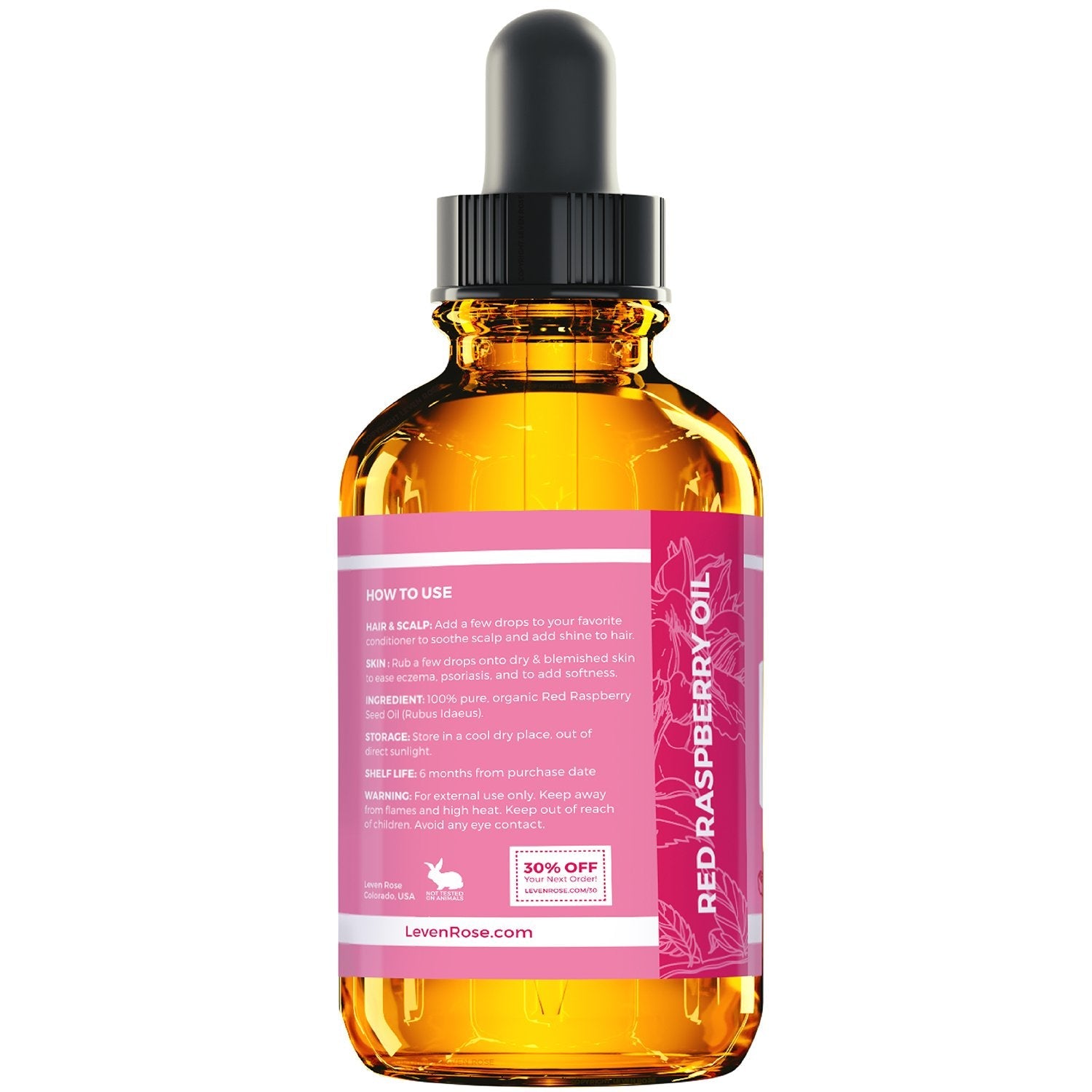 Leven Rose Red Raspberry Seed Oil Organic 1 oz – Antioxidant Skin Oil