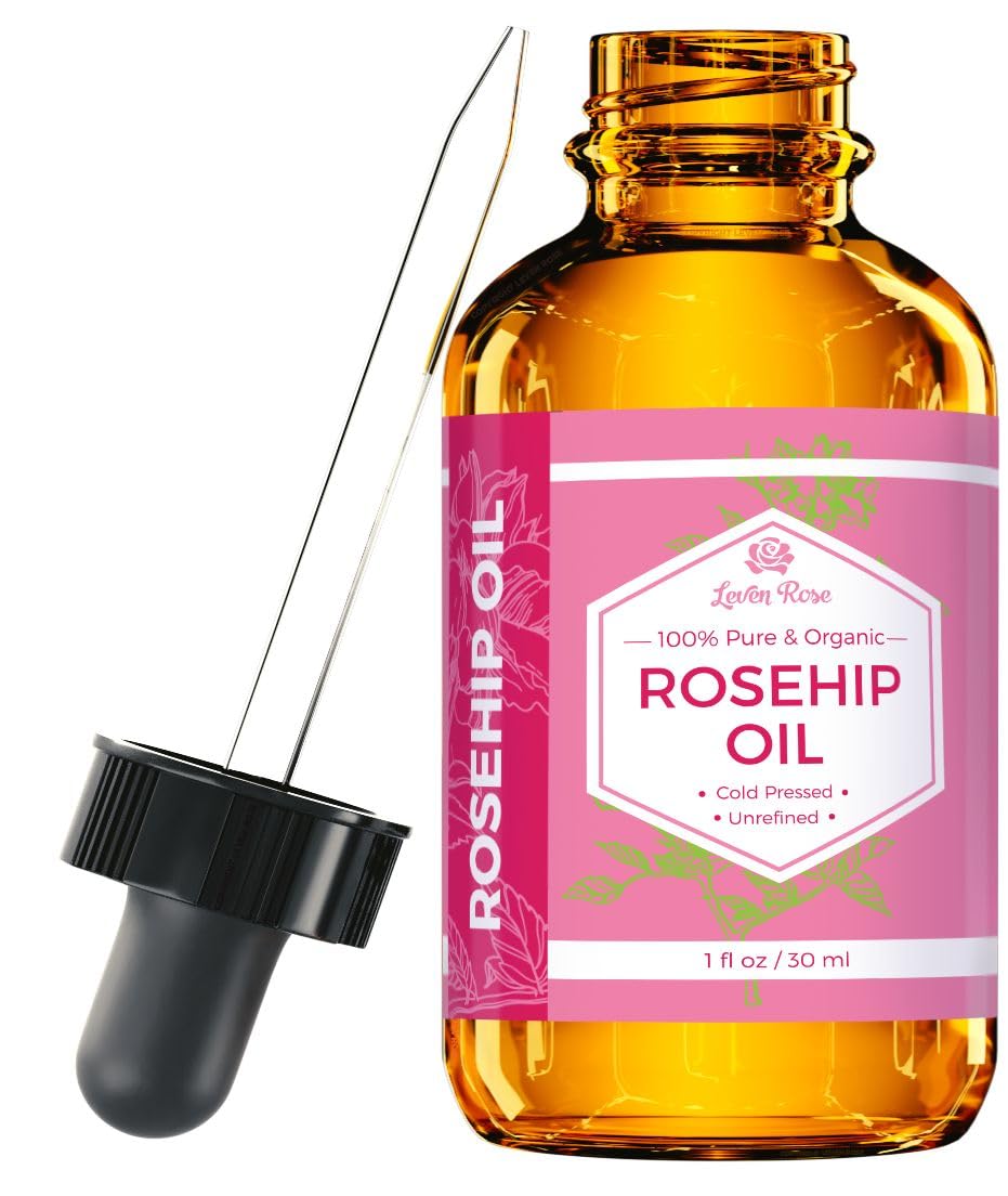 Leven Rose Rosehip Seed Oil for Face – 1 oz Pure, Unrefined, Cold-Pressed