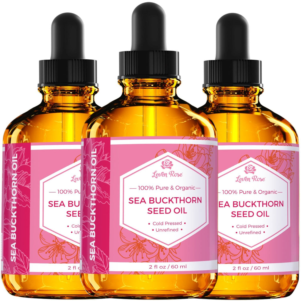 Leven Rose Sea Buckthorn Seed Oil – 100% Pure, Cold-Pressed, 2 oz