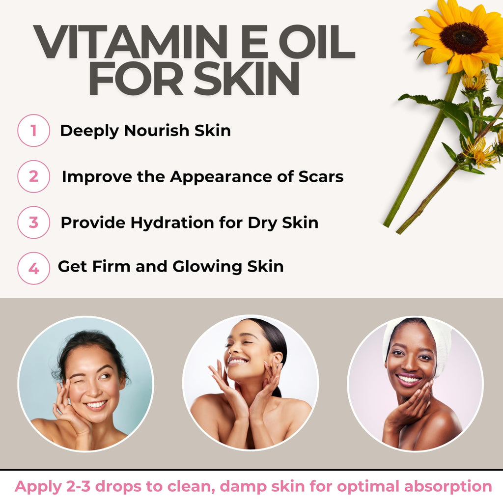 Leven Rose Vitamin E Oil 75,000 IU/oz – 100% Natural, Organic, Pure Vitamin E Oil for Skin, Hair & Nails (1 oz)