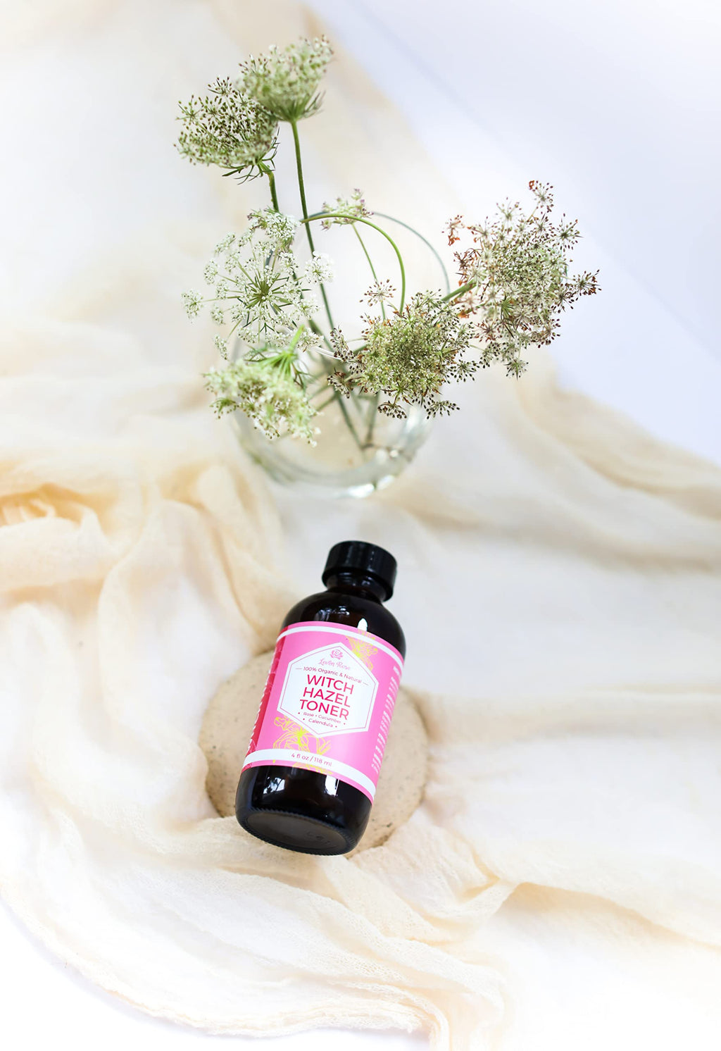 Leven Rose Witch Hazel Toner – 100% Pure Rose Water with Calendula, Cucumber & Chamomile (Alcohol-Free)