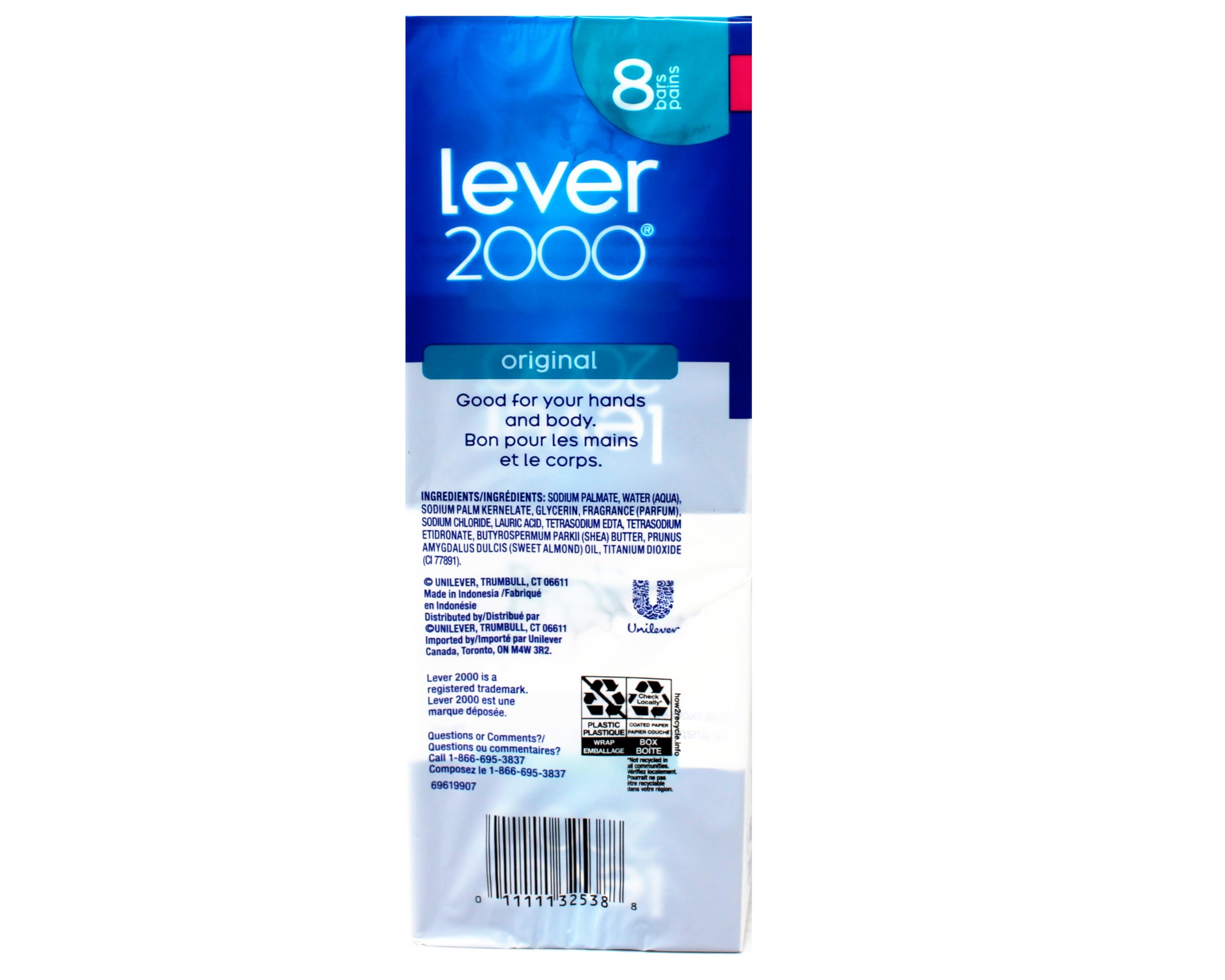 Lever 2000 Original Bar Soap - New Formula, 8 Bars, Clean Hands & Body