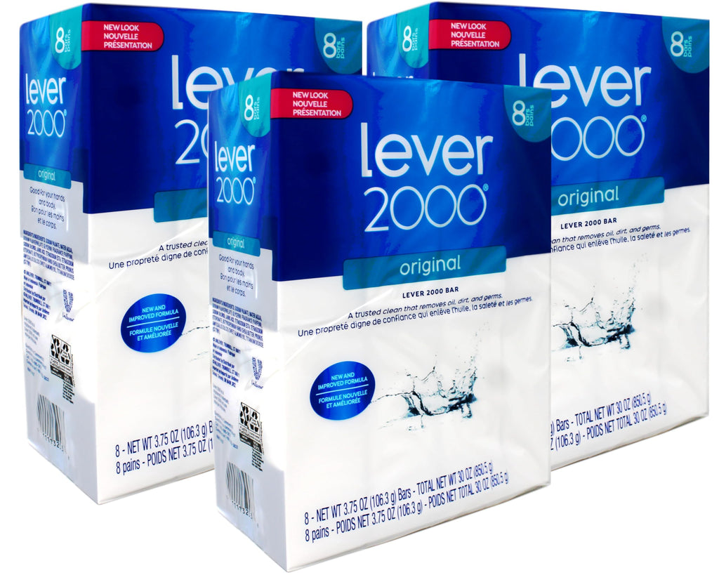 Lever 2000 Original Bar Soap – New Formula, 8 Bars per Pack, Pack of 3