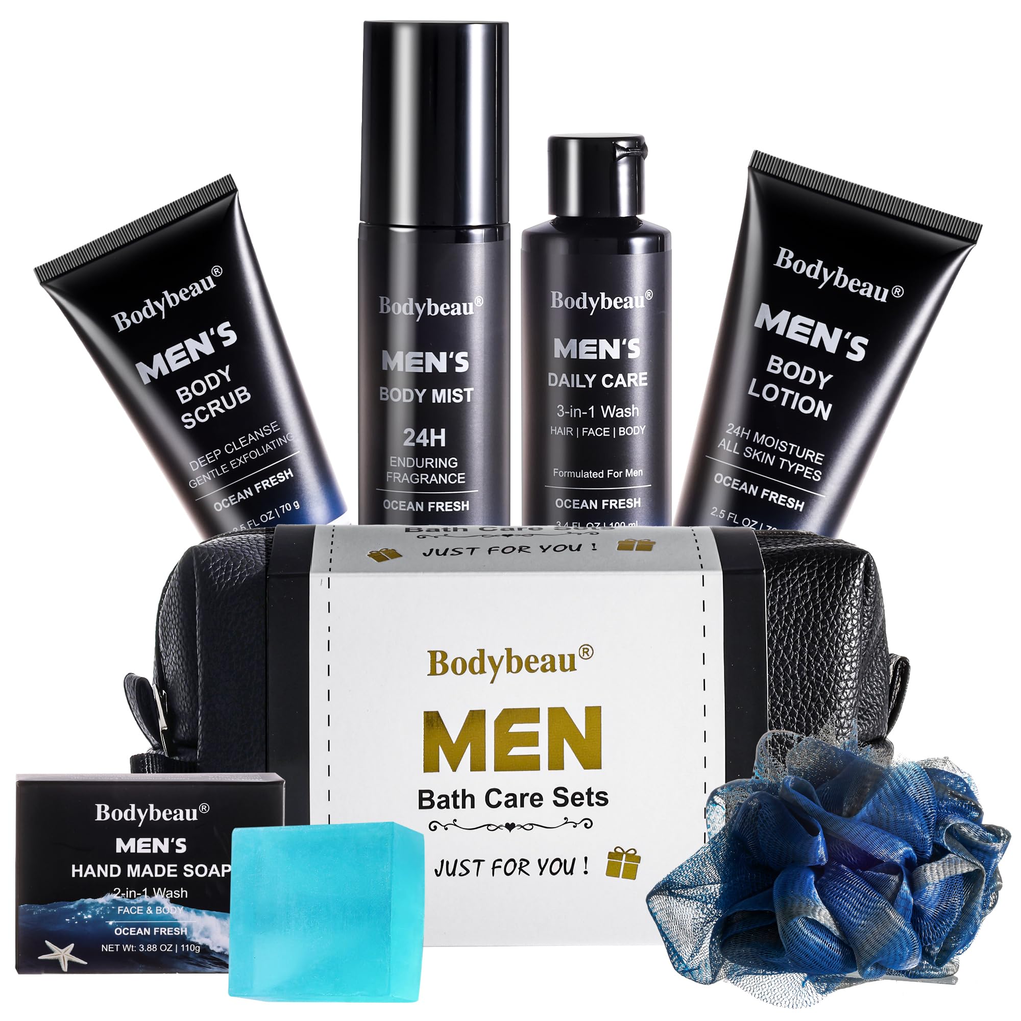Le Vital Men's Grooming Kit - 7-Piece Luxury Bath & Body Gift Set