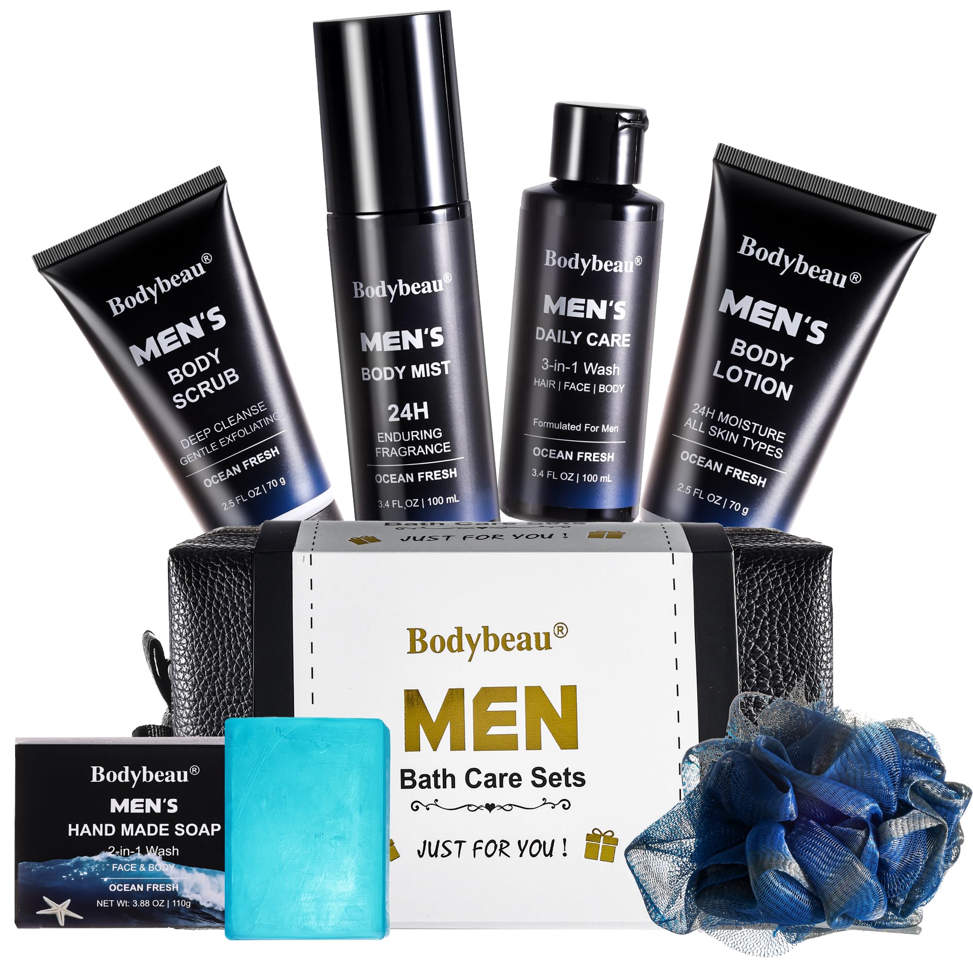 Le Vital Men's Grooming Kit - 7-Piece Luxury Bath & Body Gift Set