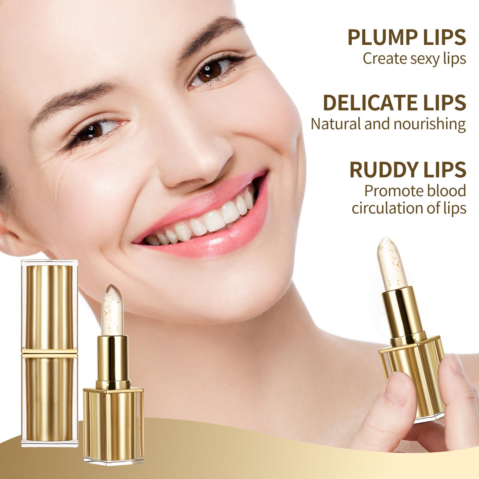 Levora Color Changing Lipstick & Golden Crystal pH Lip Balm (2 Pack) – Moisturizing Shine