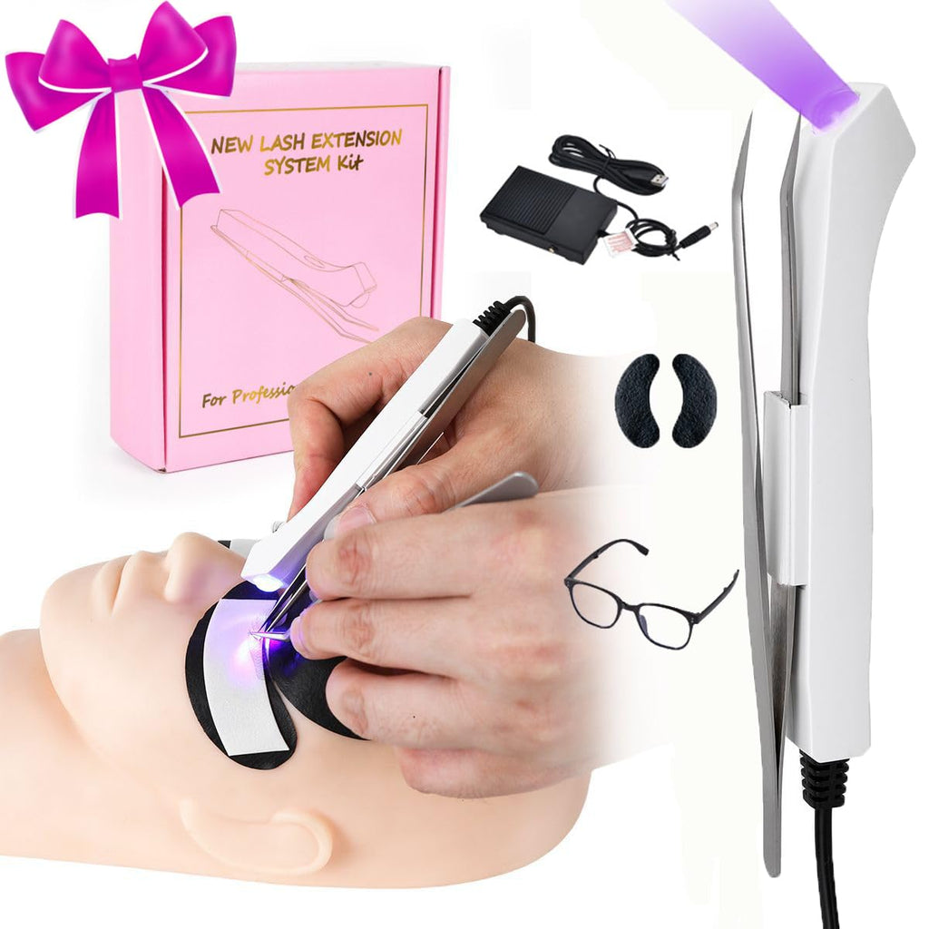 Lezekar UV Lash Lamp with Foot Pedal – Portable Lash & Nail Curing Light (White)