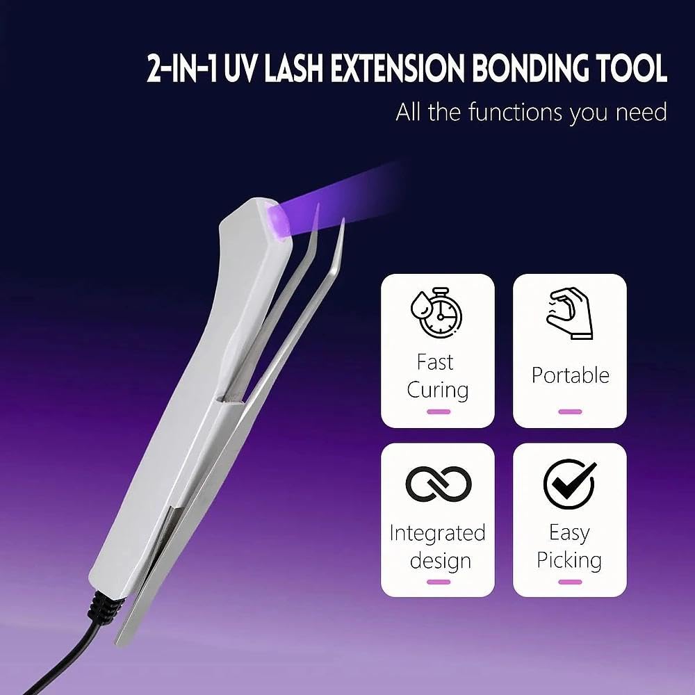Lezekar UV Lash Lamp with Foot Pedal – Portable Lash & Nail Curing Light (White)
