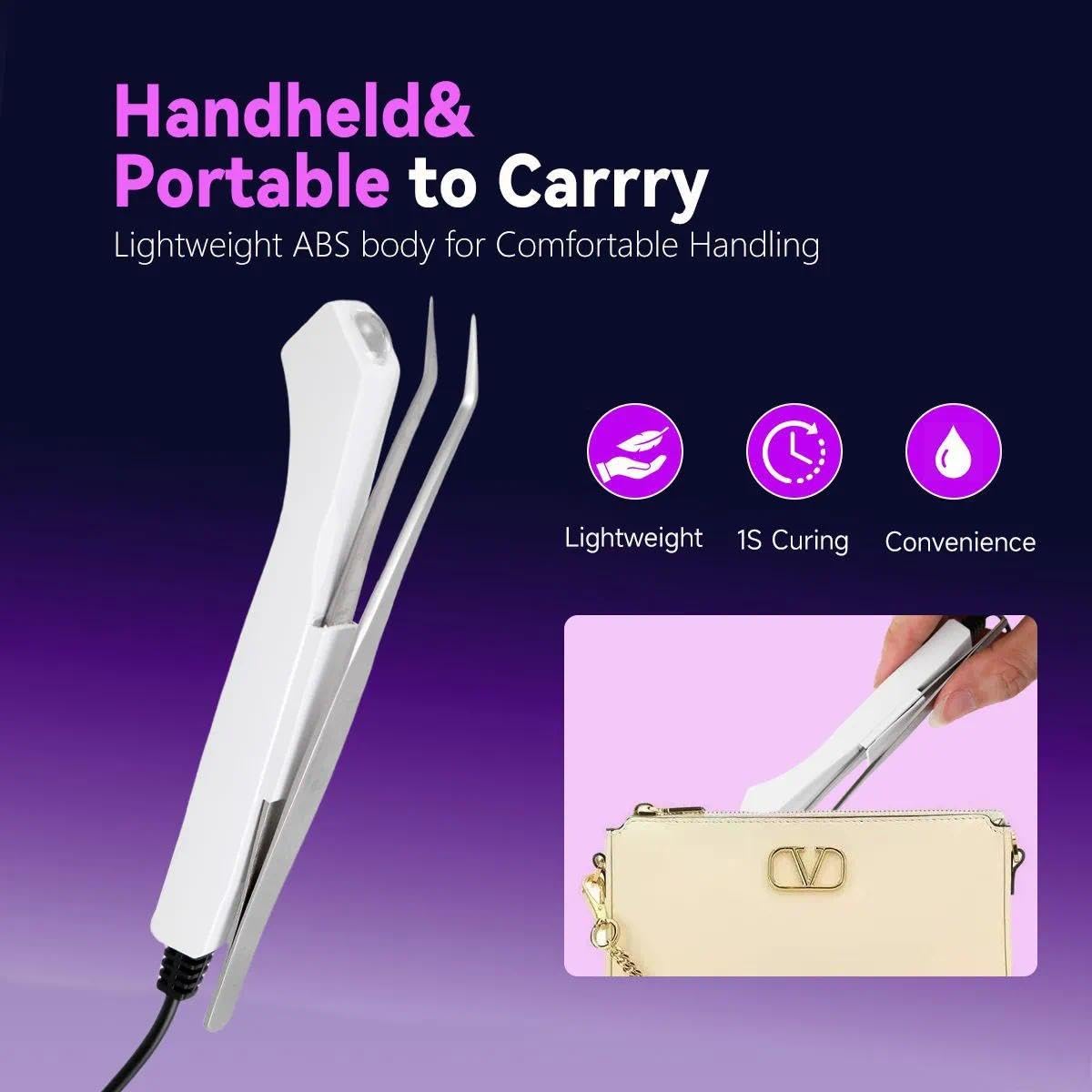 Lezekar UV Lash Lamp with Foot Pedal – Portable Lash & Nail Curing Light (White)