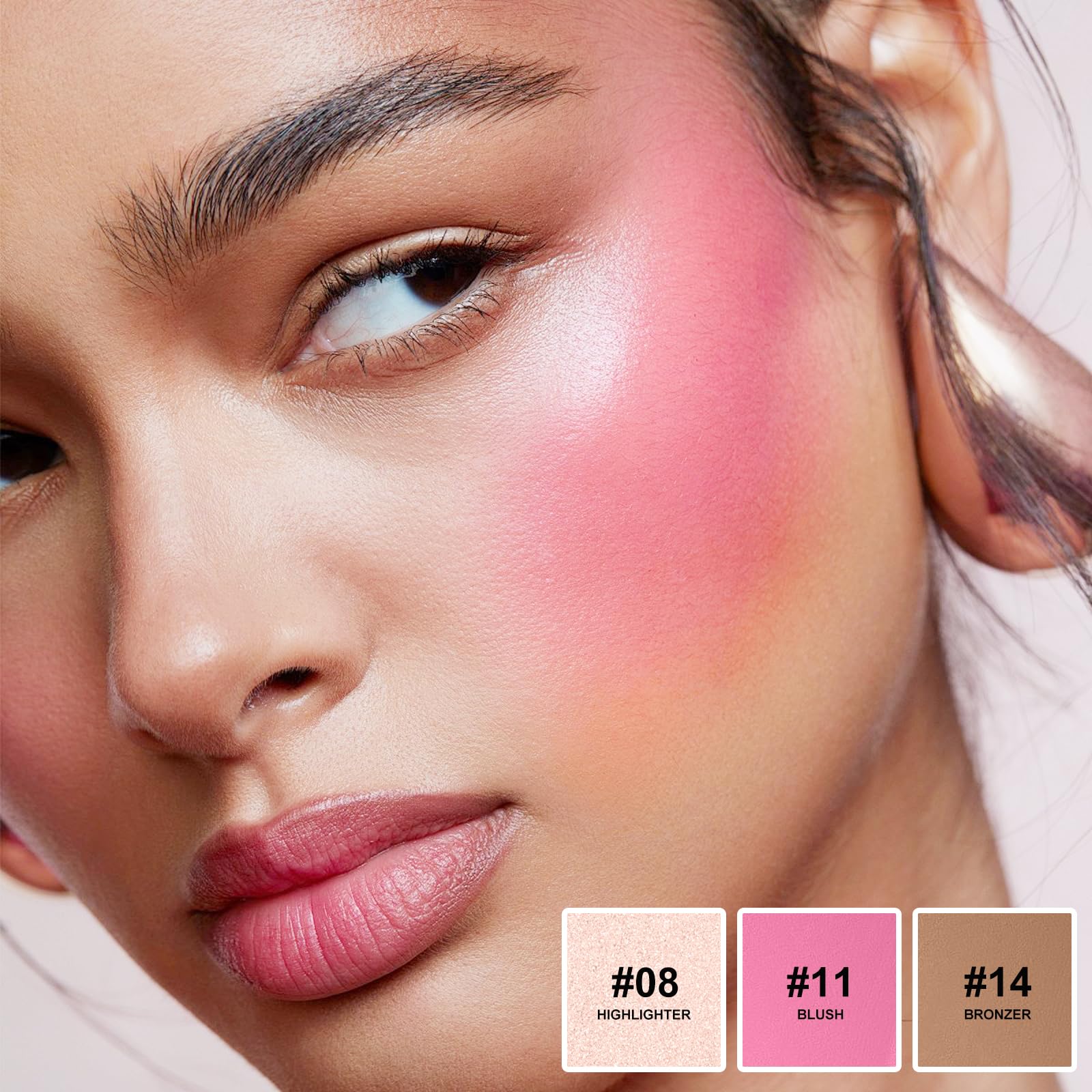 Lezero 3Pcs Contour Stick Kit in Light Fair | Highlighter, Blush & Bronzer