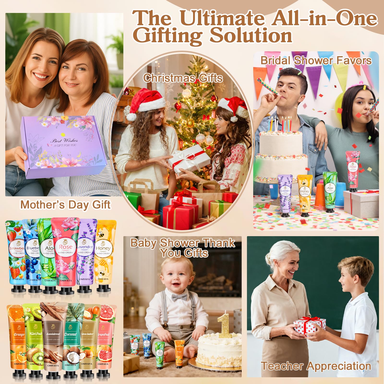 LFENYIGI 96-Pack Hand Cream Gifts Set | Bulk Travel-Size Hand Lot for Dry Hands, Stocking Stuffers & Event Favors