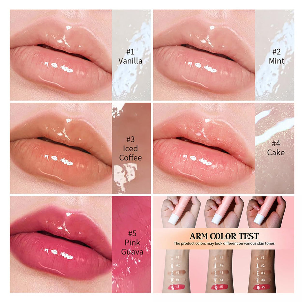 LFuTPm 5PCS Summer Lip Balm Set – Hydrating Shea Butter & Avocado Oil