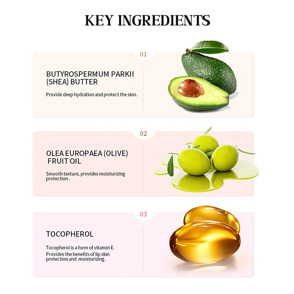 LFuTPm 5PCS Summer Lip Balm Set – Hydrating Shea Butter & Avocado Oil