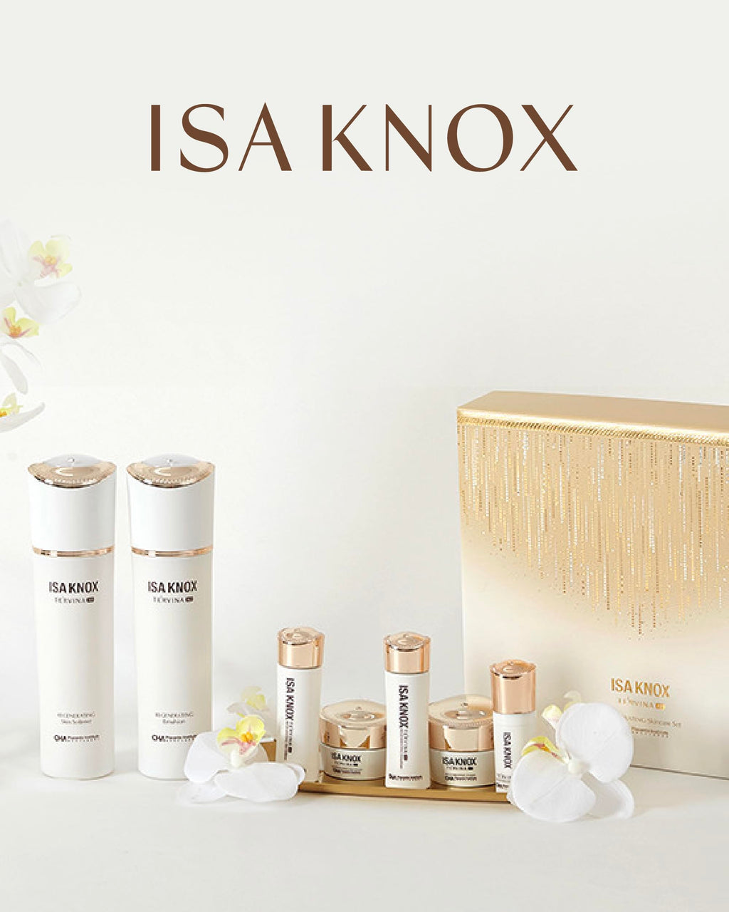 ISA KNOX TE'RVINA AD Regenerating Skincare Set (12.7 fl oz) — Hydrating Toner & Emulsion + Serum, Eye Cream, Cream | Placenta Powerhouse