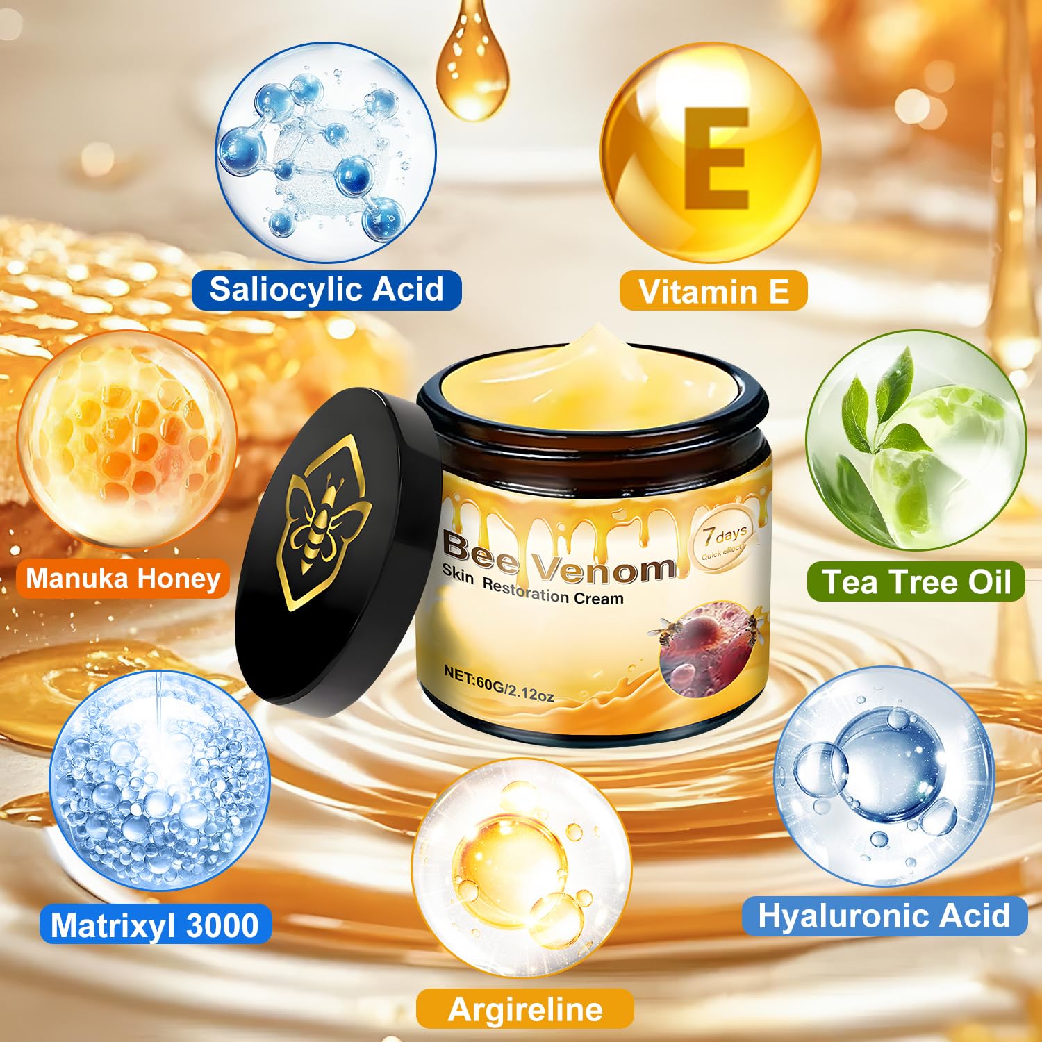 LHBMET Bee Venom Skin Restoration Cream – 2 Pack, Firming & Rejuvenating