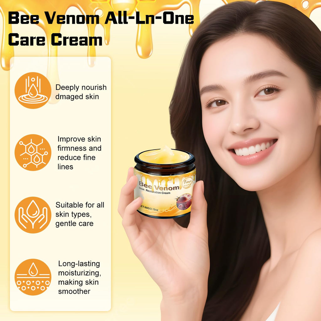 LHBMET Bee Venom Skin Restoration Cream – 2 Pack, Firming & Rejuvenating