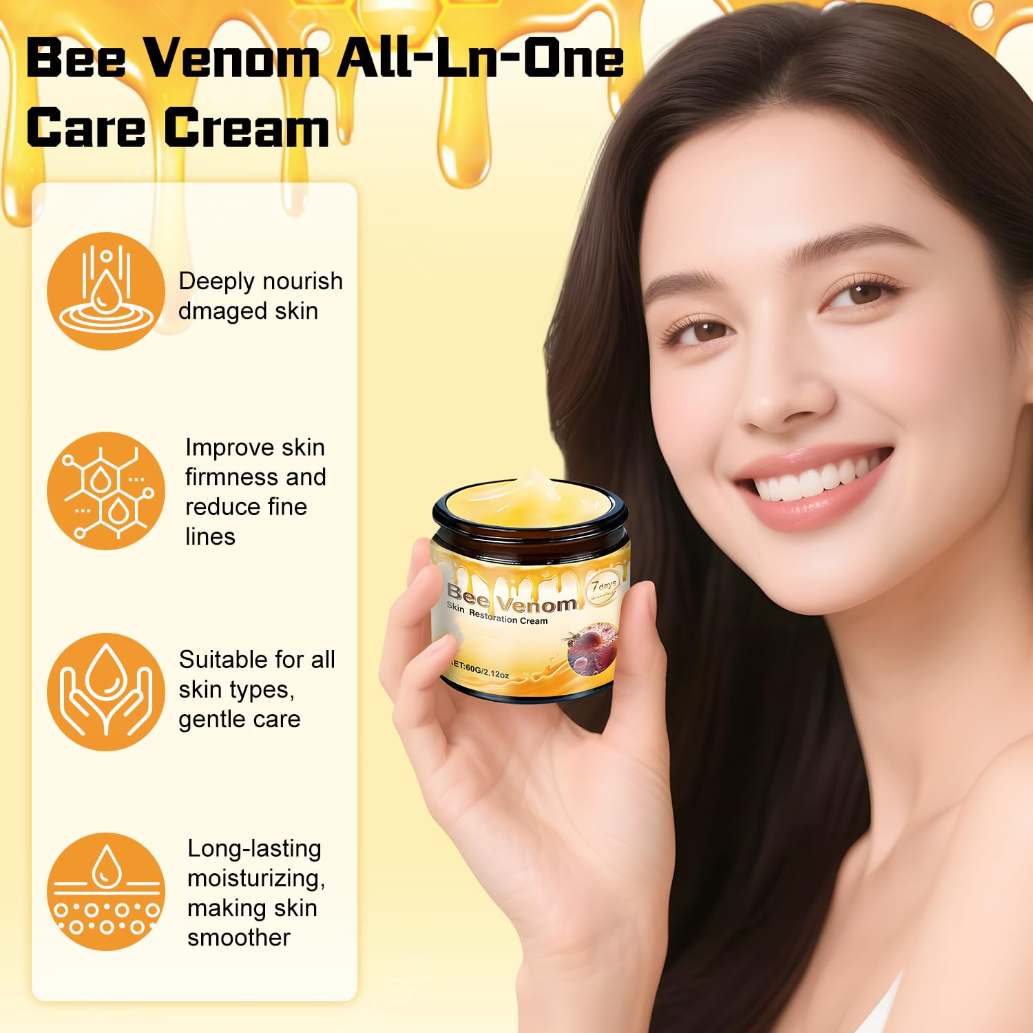 LHBMET Bee Venom Skin Restoration Cream – 2 Pack, Firming & Rejuvenating