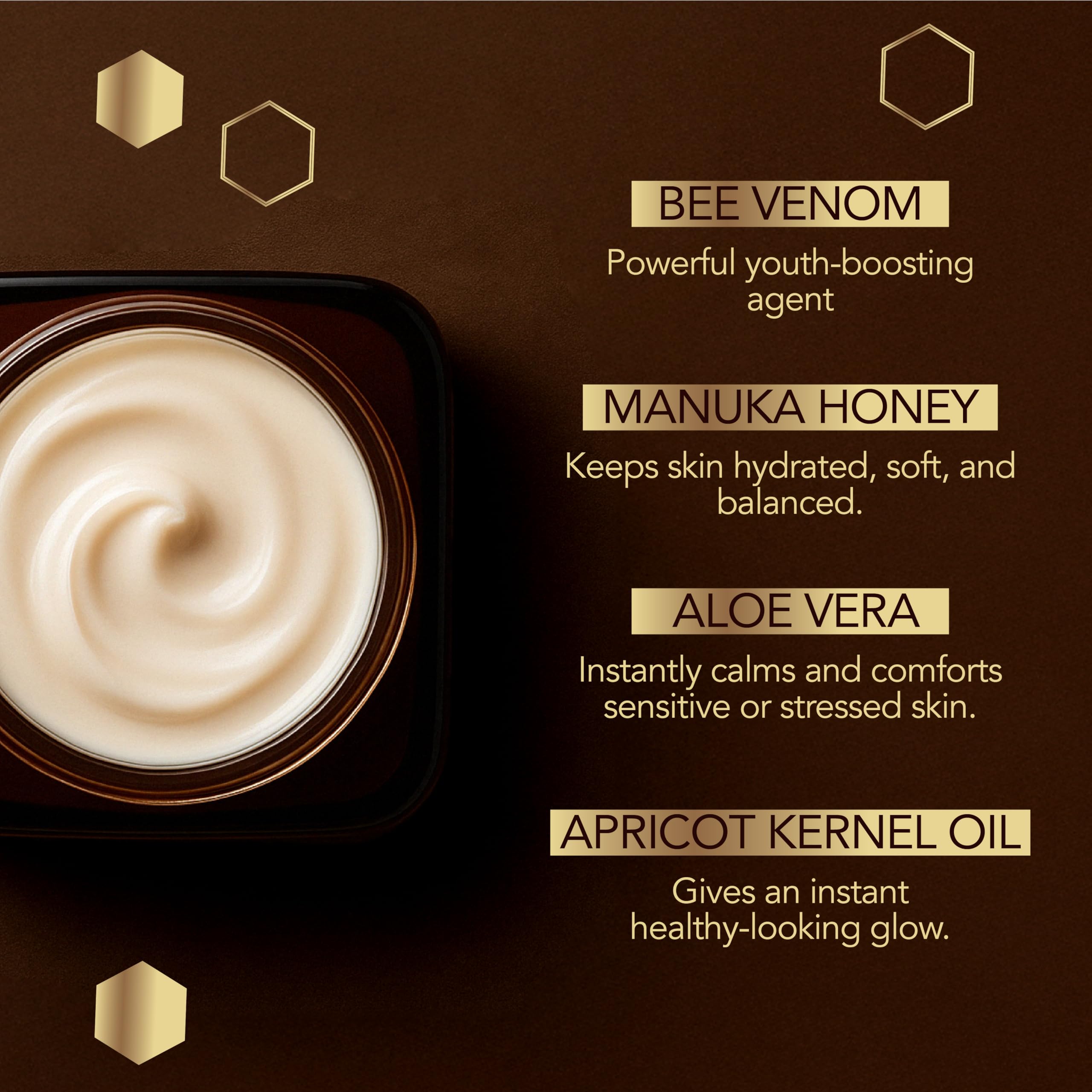 LHIVE Bee Venom Cream - Anti-Aging Moisturizer with Manuka Honey & Aloe Vera