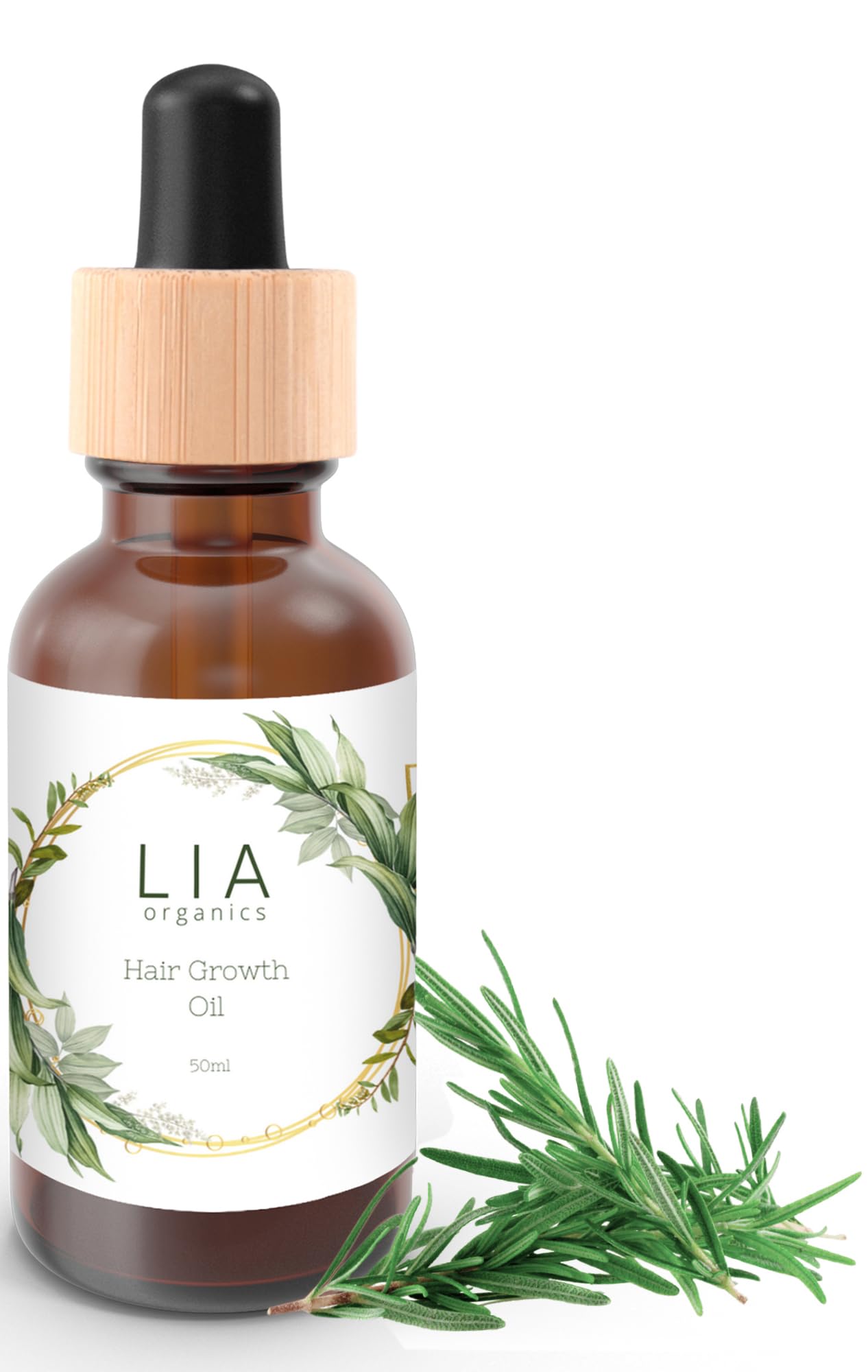 Lia Organics Hair Growth Oil – Organic, Vegan, Cruelty-Free | Rosemary & Castor & Pumpkin Seed Oils