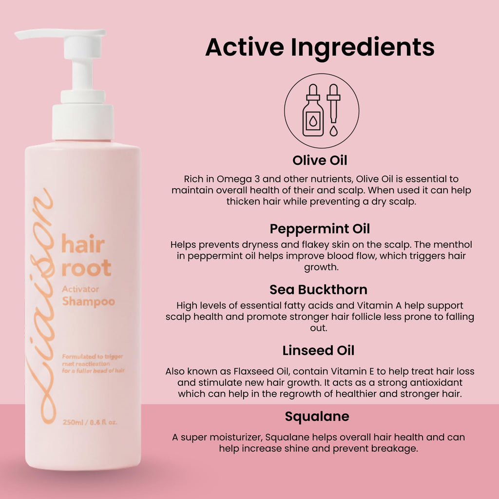 Liaison Hair Bond Shampoo with Sea Buckthorn, Olive & Peppermint Oil – Nourish, Hydrate, and Support Healthier-Looking Hair (1 Pack)